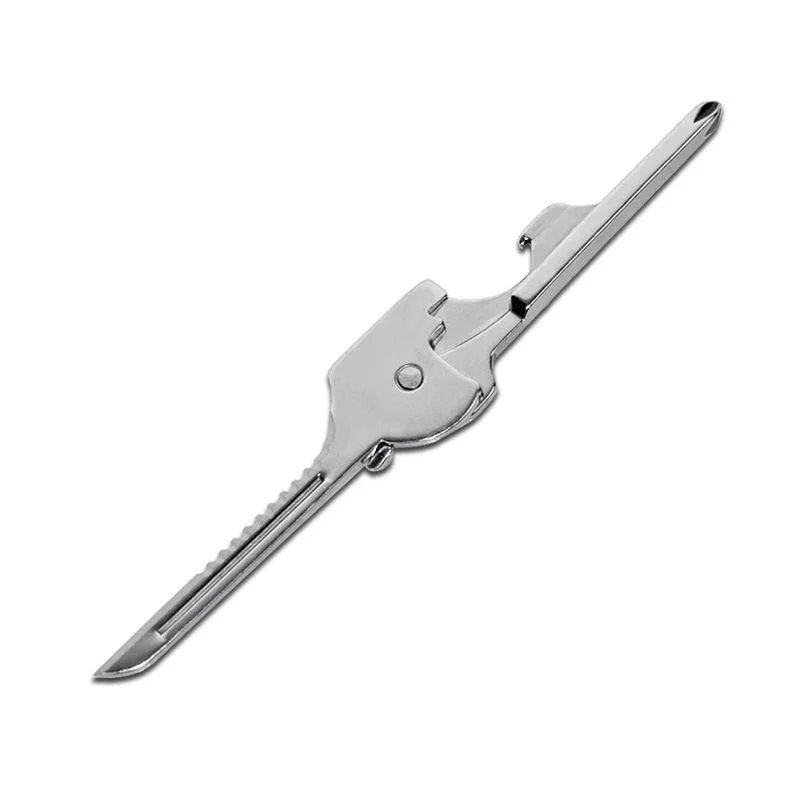 1PC Multi Function Folding Tool Keychain Opener Screwdriver EDC 6 In 1 Utility Outdoor Survival Rescue Pocket Plier KeyRing Tool
