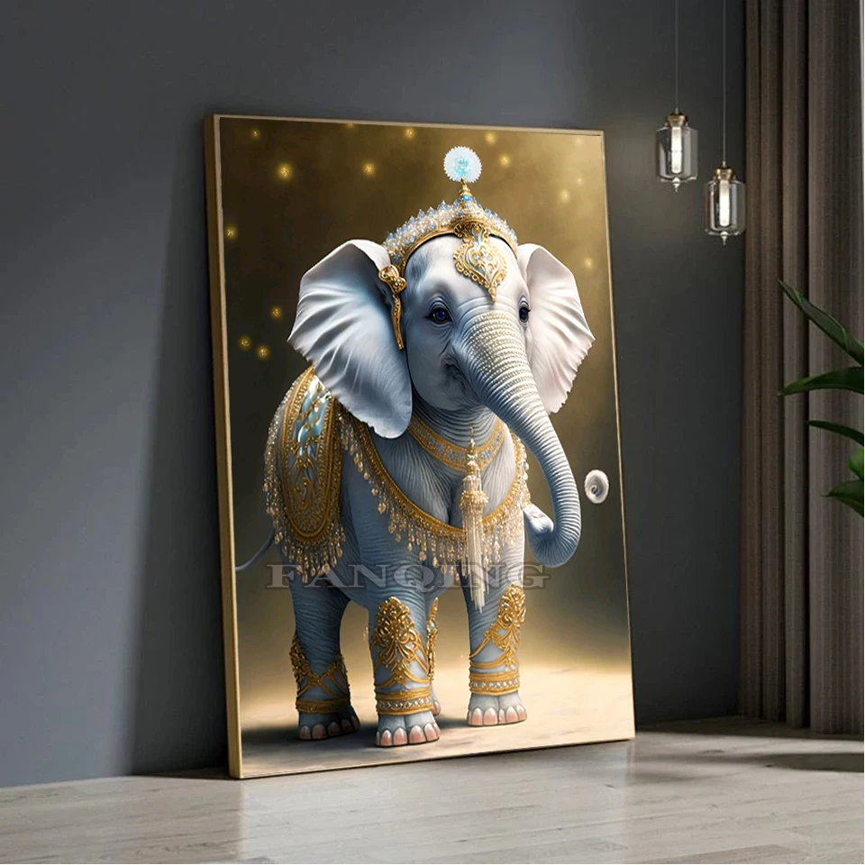 5D Elephant Animal Diamond Painting Design Embroidery House Portrait  Decorations