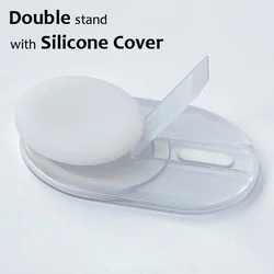 Colorful Magnetic Pop - Up Phone Grip & Kickstand with Silicone Cover (Transparent)