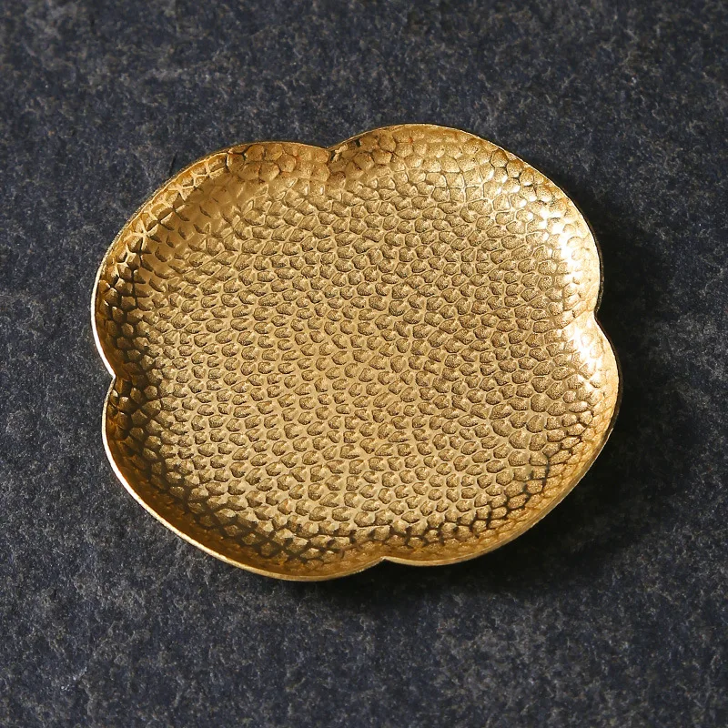 

Japanese Pure Copper Tea Cup Pad Dish Kungfu Holder Anti Scalding Insulation Ceremony Set