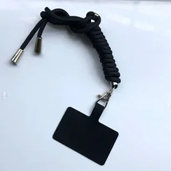 Universal Adjustable Phone Lanyard with Detachable Neck Strap and Safety Tether - Polyester / Nylon (Black)