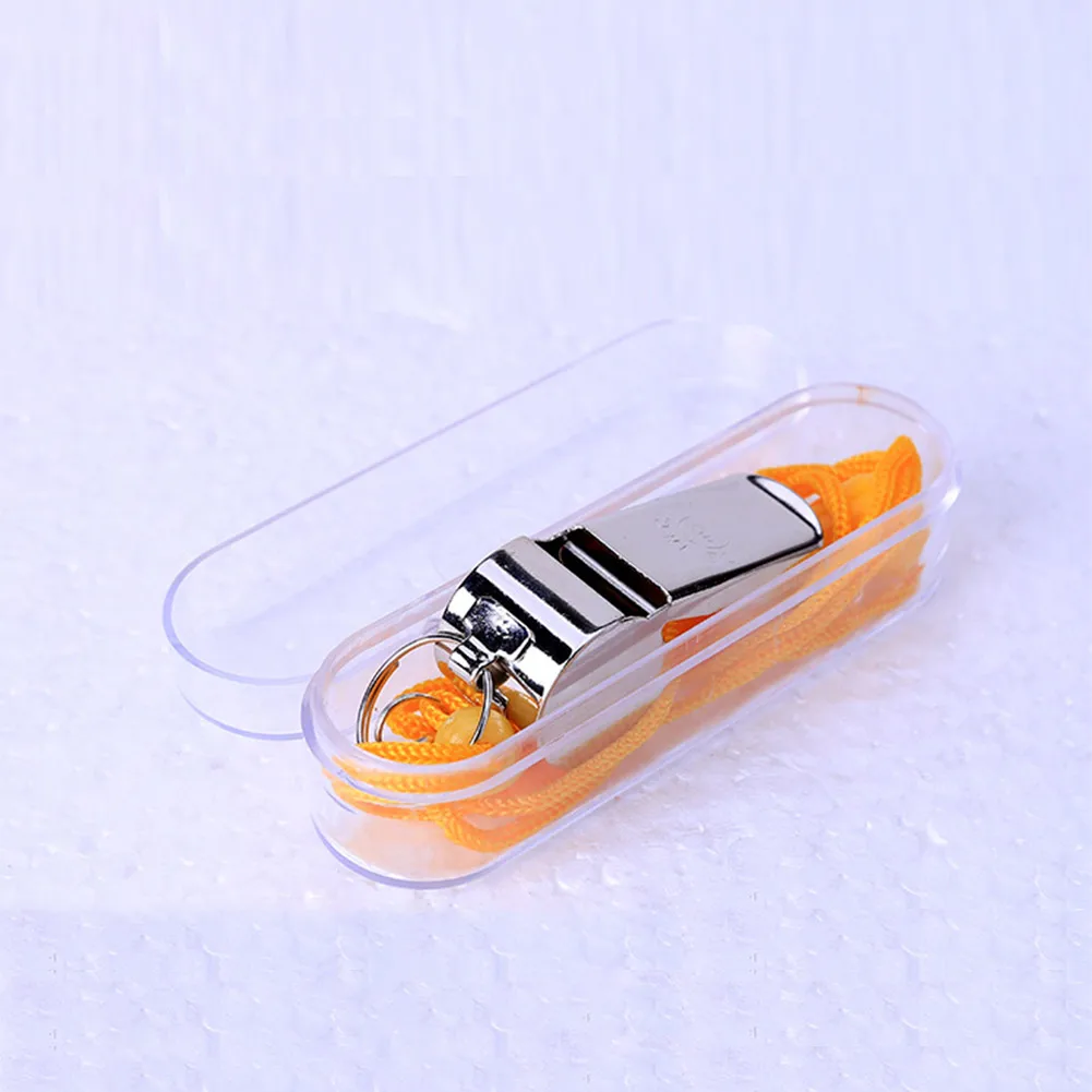 

Referee Tool Metal Whistle + Plastic Box Stainless Steel Basketball Competition Fitting Replacement Soccer Game