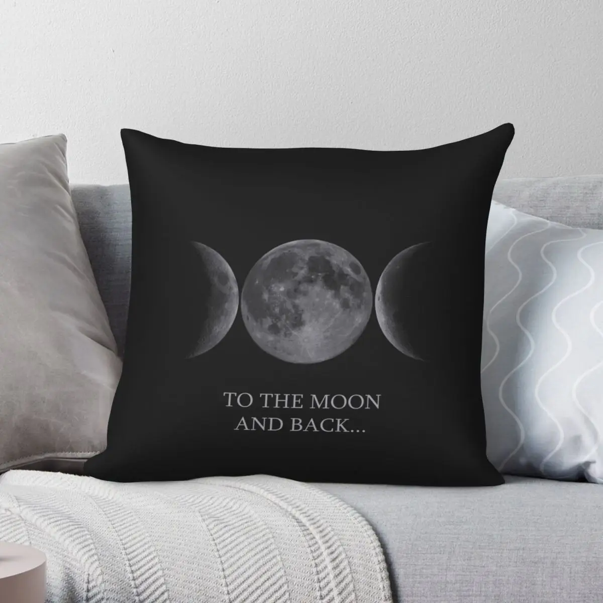 

To The Moon And Back Design Square Pillowcase Polyester Linen Velvet Pattern Zip Decor Throw Pillow Case Car Cushion Cover 45x45