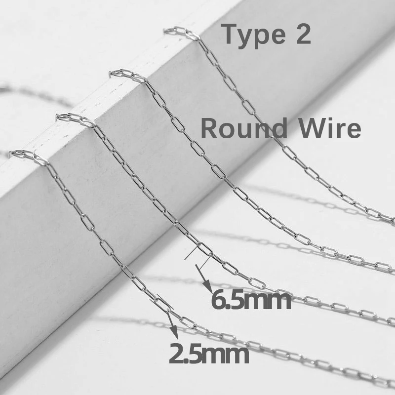 2M Stainless Steel Gold Long Oval Link Chain 2.5mm width Gold Cable Chains for DIY Necklace Bracelet Anklet Making 2 types 5