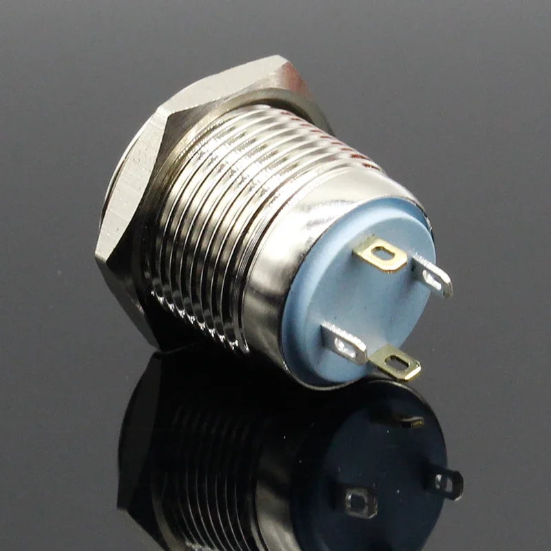 1 개 16MM LED 3V 5V 12V 24V 220V 금속 버튼 스위치 순간 푸시 버튼 자동 재설정 방수 조명