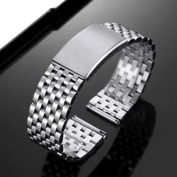Premium Universal Stainless Steel Watch Strap with Metal Folding Buckle - 22mm (Silver)