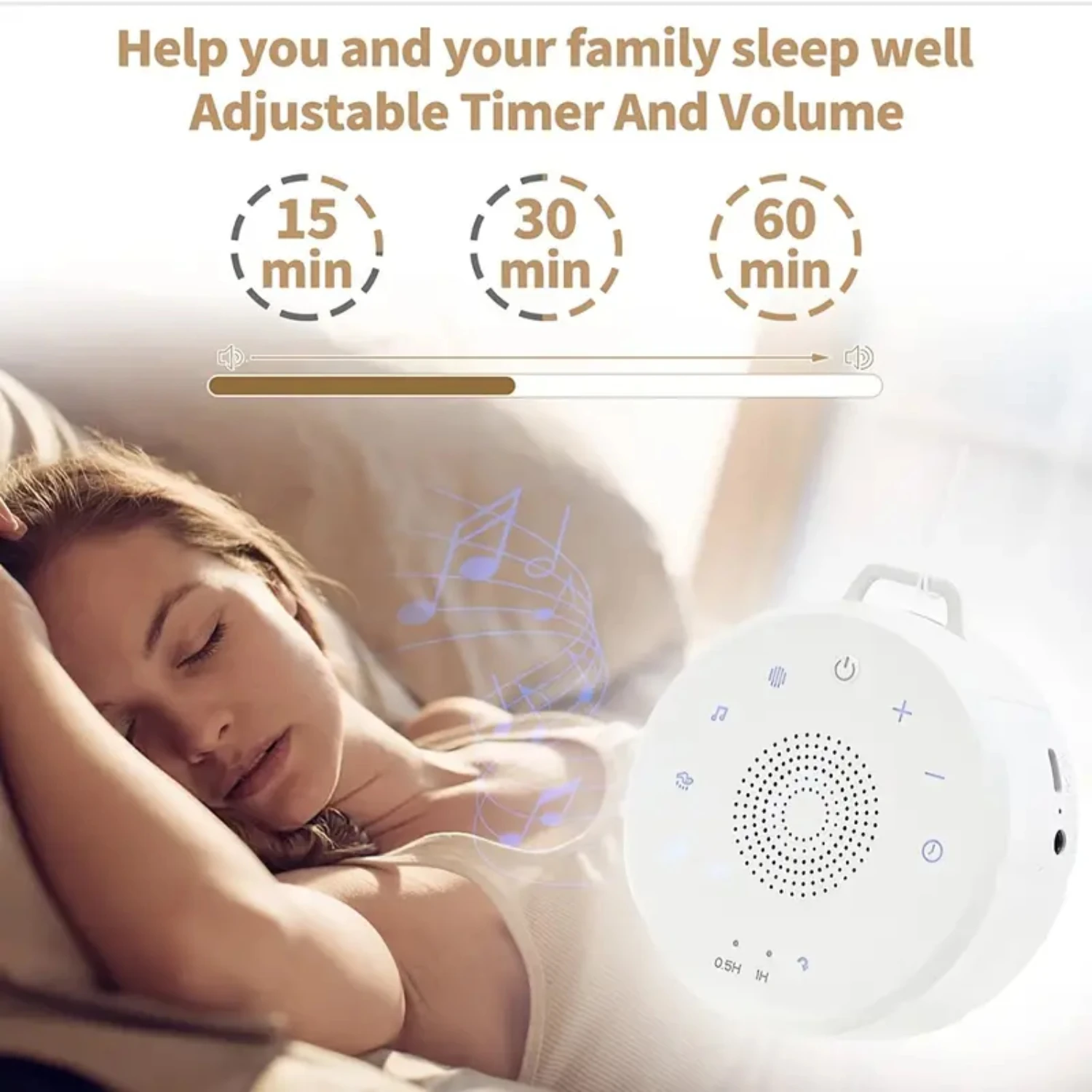 Enhance Your Sleep Quality Today with this Perfect Portable White Noise Machine Featuring 19 Natural Soothing Sounds, 3 Convenie