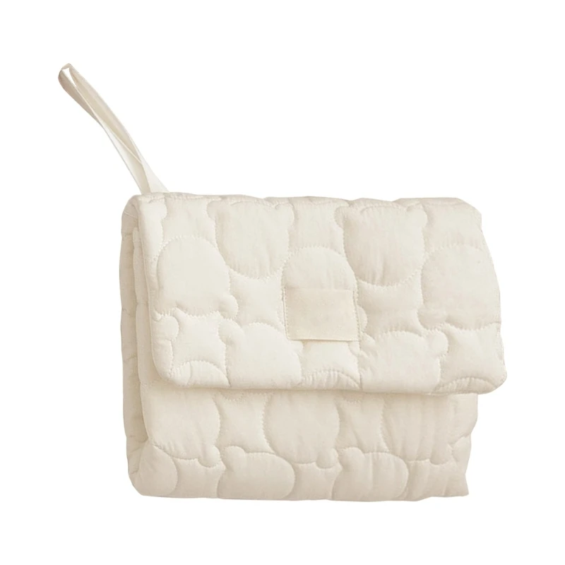 Portable Baby Diaper Changing Pad Solid Color Foldable Quilted Newborn Urinal Pad Reusable Baby Nappy Changing
