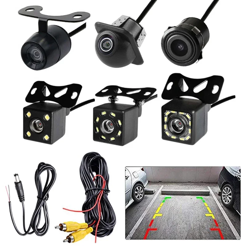 HD Night Vision Waterproof Rear View Camera with Video Cable and LED Backup Monitor