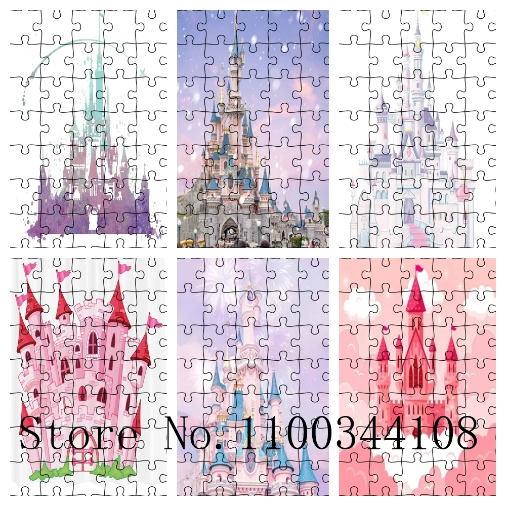 

Disney Castle Mini 35 Pieces Wooden Puzzle Jigsaw Puzzles for Adult Children Decompressiontoys Intelligence Game Handmade Gifts