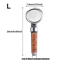EcoFlow High - Pressure Water - Saving Handheld Showerhead with Mineral Filtration Beads (Large Shower head)