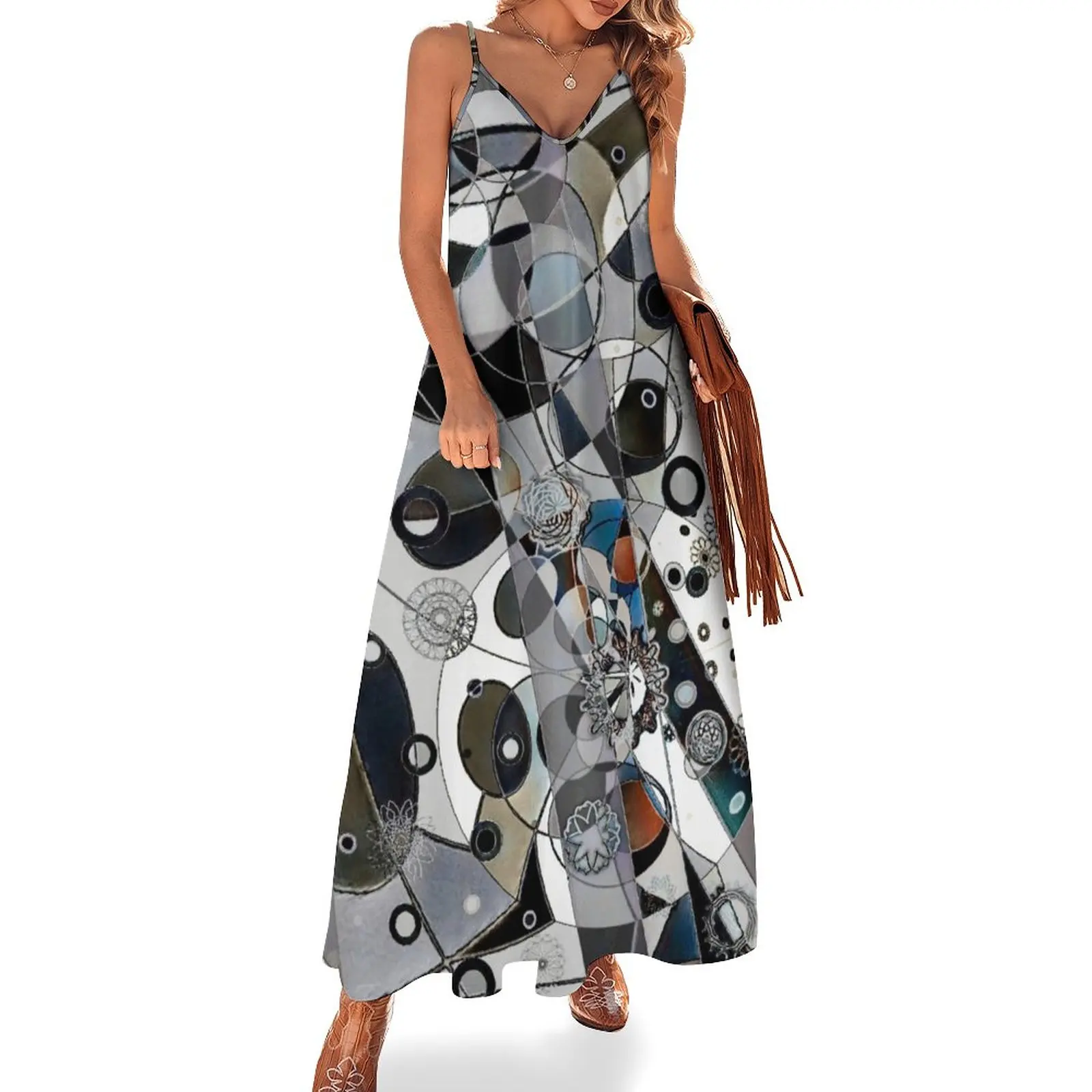 

Modern Deco Art Sleeveless Dress women dress long sleeve dress Casual dresses