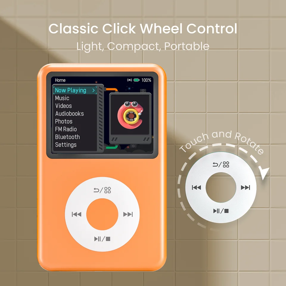 INNIOASIS 128GB Mp3 プレーヤー Bluetooth、ビデオ付きポータブル音楽