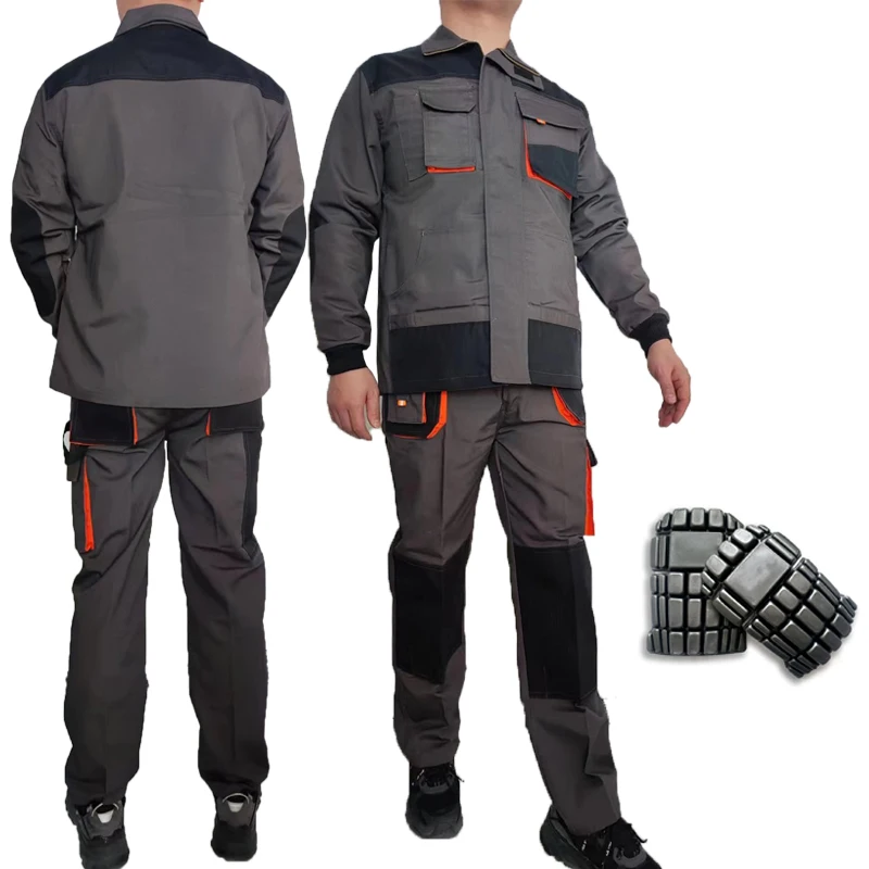 Working Suit For Mechanic Multi Pockets Working Jacket And Pants For Men Welder Working Clothes Long Sleeve Workshop Uniforms4xl