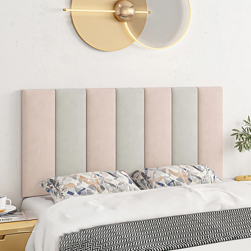 Wall Flower Sticker Headboards Thick Panel Nordic Brown Small Apartment Headboards Tatami Simple T&ecirc;tes De Lit Home Furniture