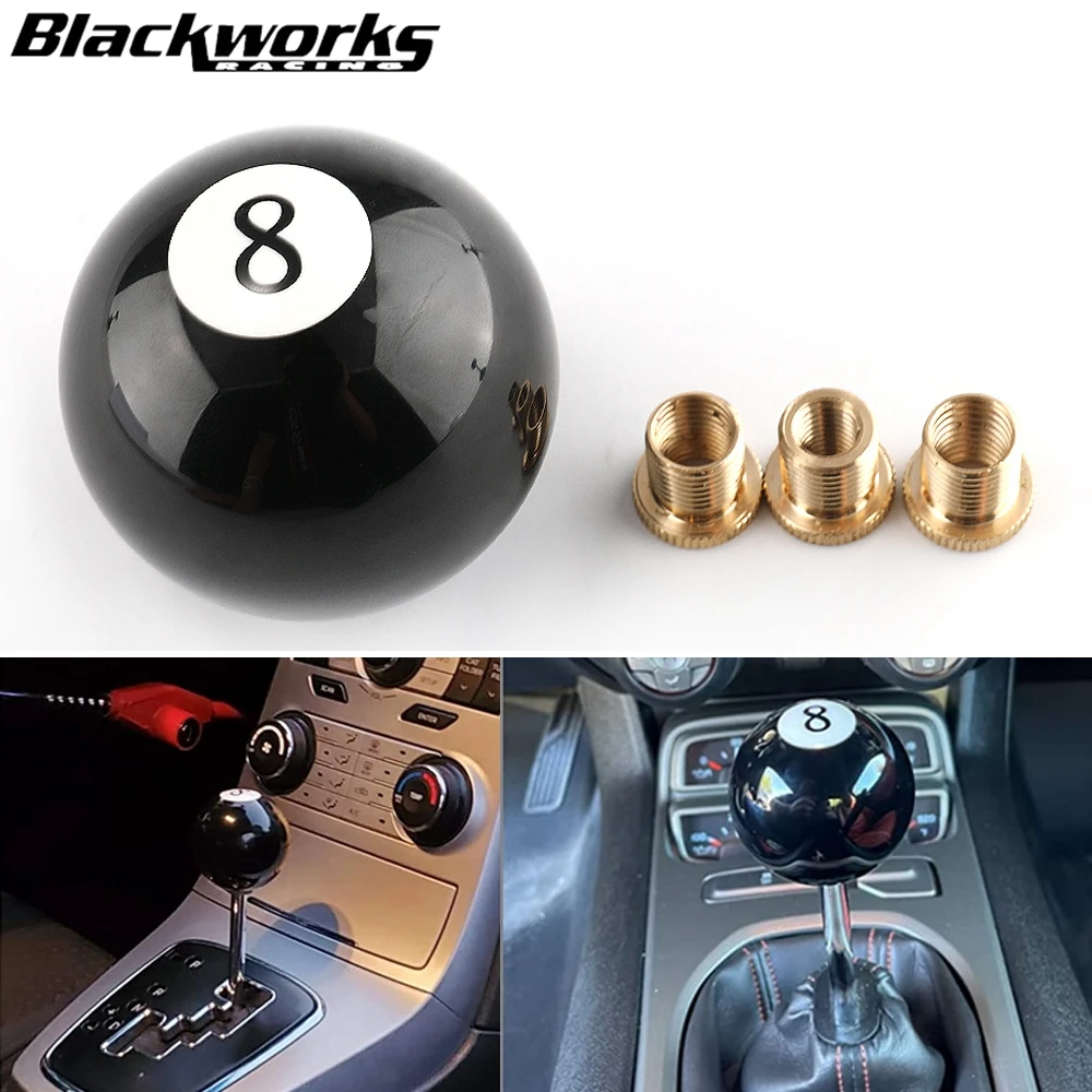Universeller runder Schaltknaufkopf, schwarz, 8-Kugel-Racing-Schaltknauf aus Acryl SK-1003-8