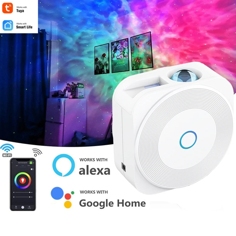 

Moes Tuya WiFi Smart Star Projector Galaxy for Holiday Party APP Control Smart Home Nebula Projector works for Home Alexa