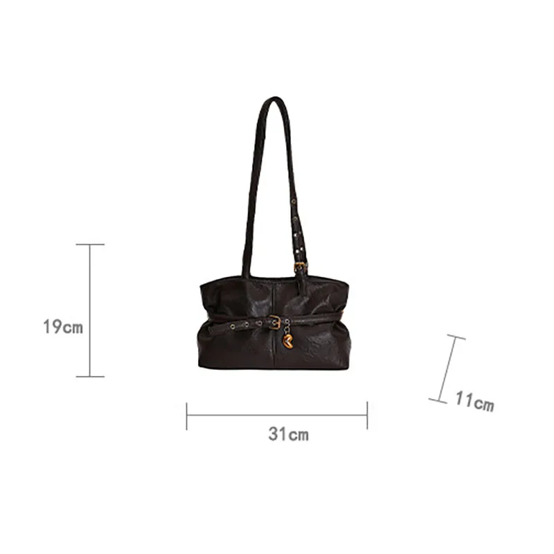 Korean Version Women'S Armpit Bag Autumn New Large Capacity Tote Bag Motorcycle Bag Pu Commuting Shoulder Bag