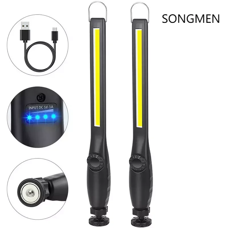 

COB Flood Working Lamp Outdoor Camping Emergency Magnetic working light, Portable USB Rechargeable Inspection Led Flashlight