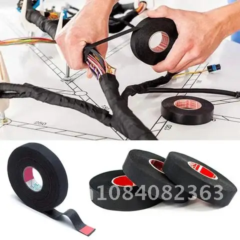 

15 Meter Flame Retardant Heat-resistant Tape Coroplast Adhesive Cloth Tape For Car Cable Harness Wiring Loom Protection