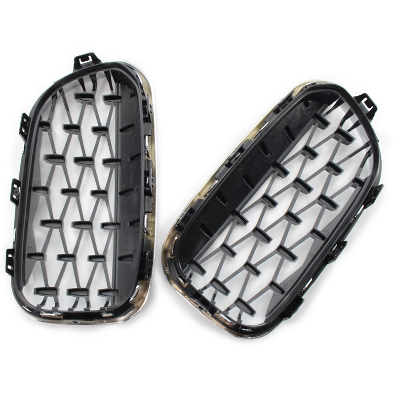 

Front Kidney Grill, Front Hood Diamond Grille Meteor Grill For-BMW 1 Series F20 F21 LCI 2015-2017 Silver