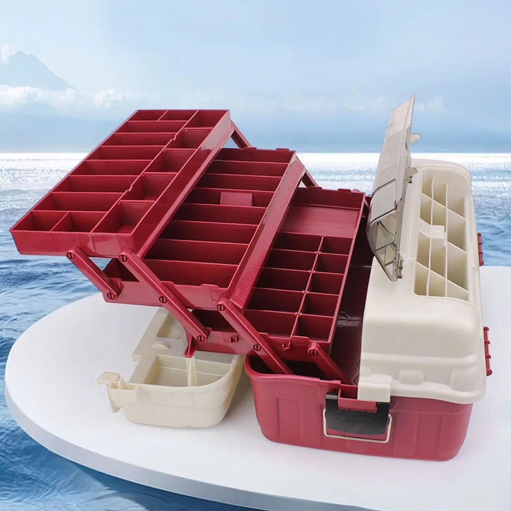 Fishing Barrel Box 4 Layer Multifunctional Fishing Lures Hook Box Foldable High-Capacity Durable Snap Design for Angler Supplies