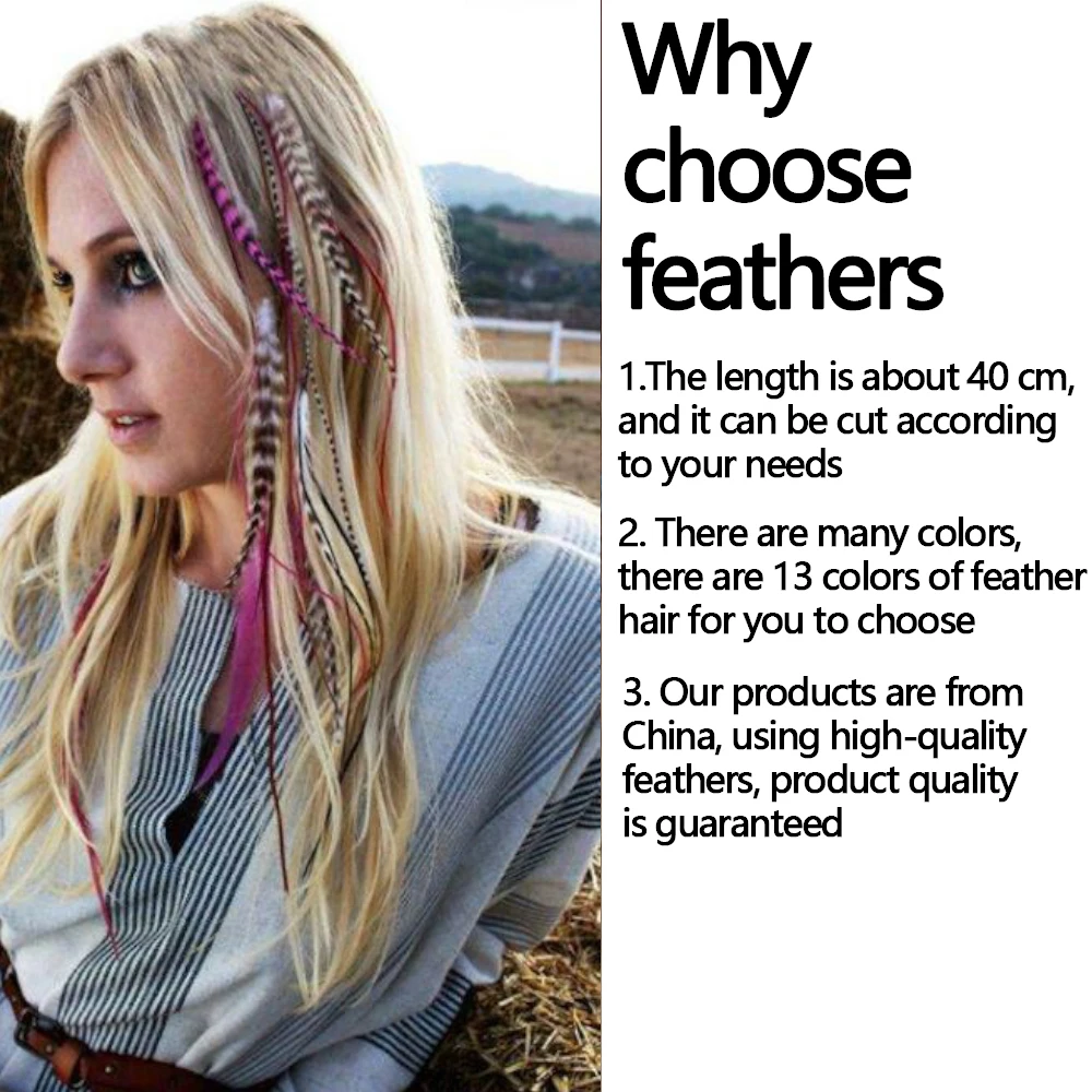 MISSQUEEN Synthetic colorful strands Feathers for hair extension of fake feathers in hair accessories for women hair extensions