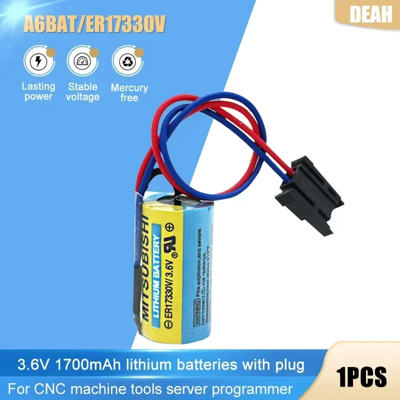 10PCS/Lot New Original ER17330V 3.6V 1700mAh Lithium Li-ion Batteries With Plug For CNC Machine Tools A6BAT PLC Servo Battery