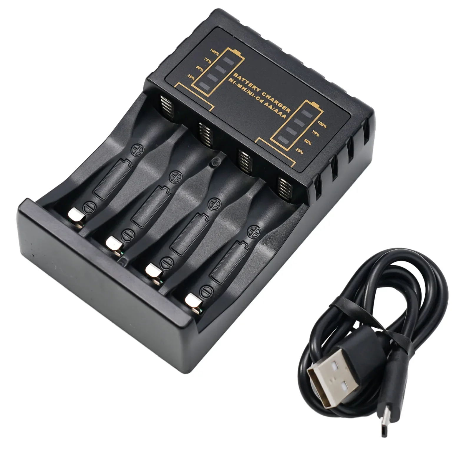 Advanced Technology Battery Charger for AA AAA Ni MH Ni Cd Rechargeable Batteries 4 Slots Short Circuit Protection