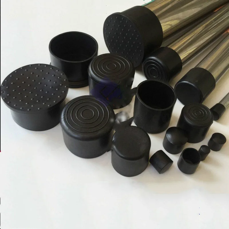 Round Chair Leg Caps PVC Rubber Furniture Feet Pads Non-Slip Tubing End Covers Floor Protectors Pads Table Bottom Cover rubber caps table foot pad floor protector caps