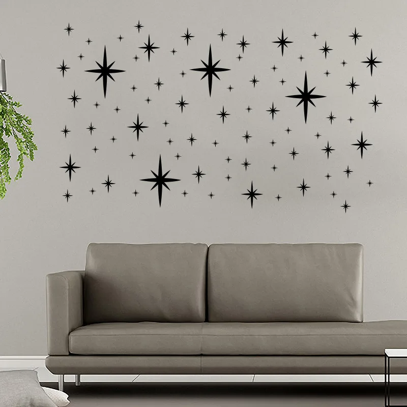 3D Star Mirror Wall Sticker Large Medium and Small Combination Acrylic Mirror Wall Sticker Home Living Room Wall Decorations 3