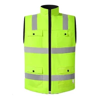 Hi Vis Vest Winter Fleece Lining Reflective Vest for Men Waterproof with Multi Pockets Safety Workwear Sleeveless Waistcoat 2