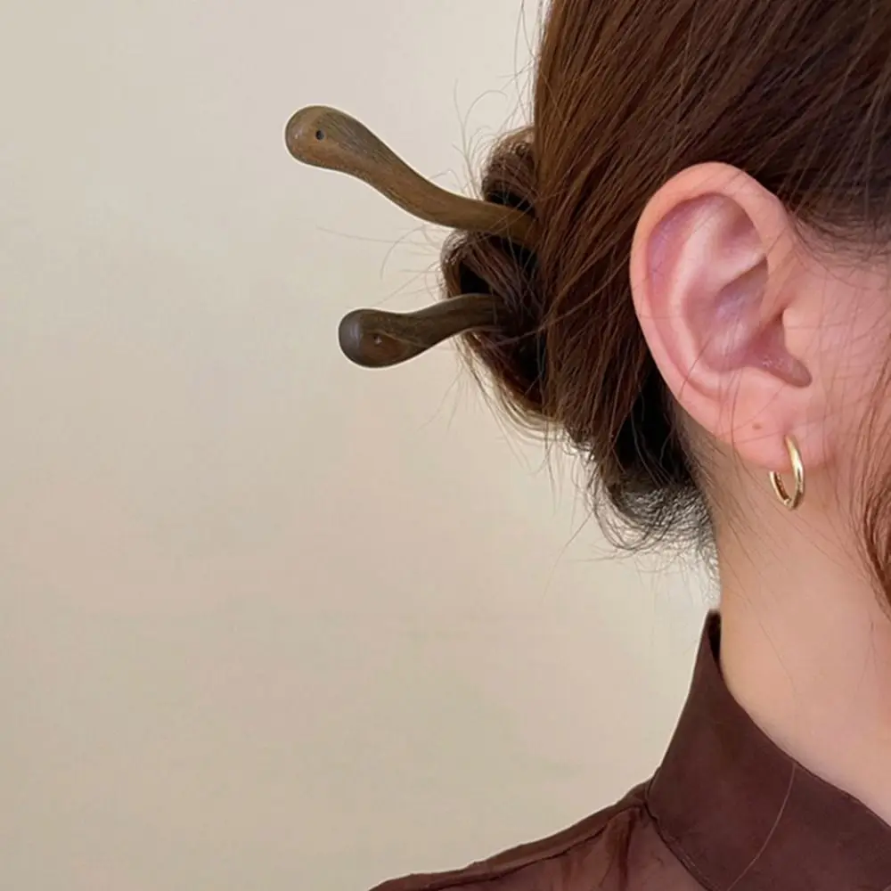

Classic For Girl Cheongsam For Women Hanfu Headwear Wooden Hair Stick Hairpin Chinese Style Hair Fork Hair Accessories