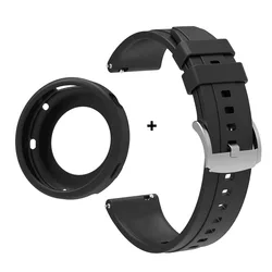 Soft Silicone Strap Case for Smartwatch - Protective Shell Bracelet Accessory (Black)