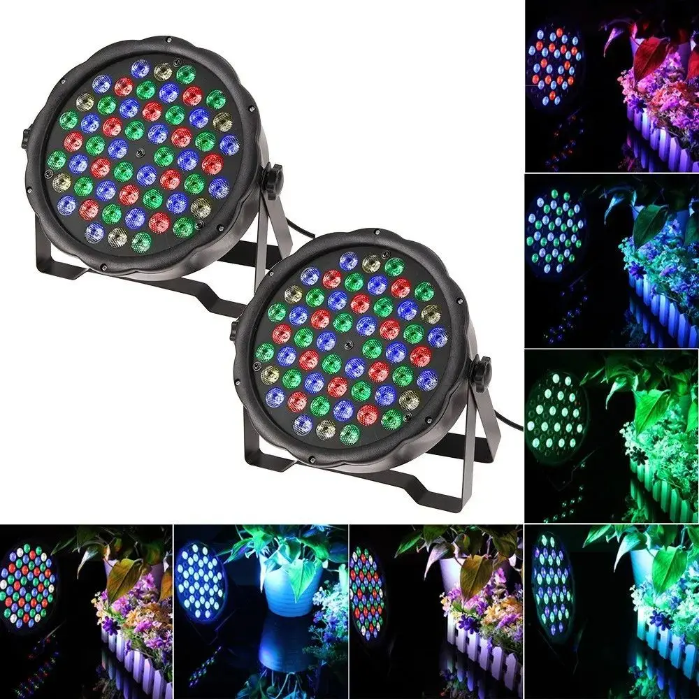 디스코 DJ 프로젝터 기계 파티 장식 파 라이트, 54 LED 무대 조명 램프, RGB DMX512 + 음성 제어