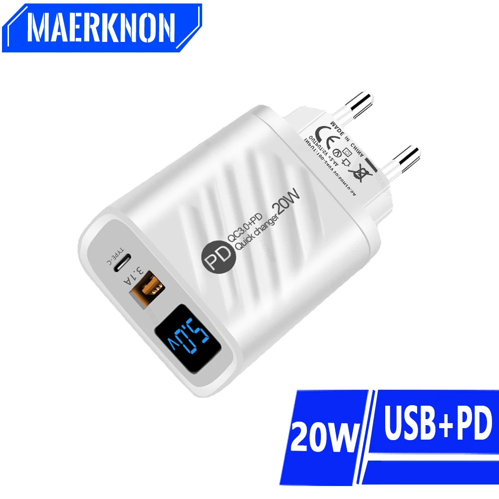 LED 디지털 디스플레이가 있는 USB C 충전기, PD 20W, C 타입 고속 충전, 아이폰 15 삼성 벽 충전기, 샤오미 화웨이용 LED 디지털 디스플레이가 있는 USB C 충전기, PD 20W, C 타입 고속 충전, 아이폰 15 삼성 벽 충전기, 샤오미 화웨이용