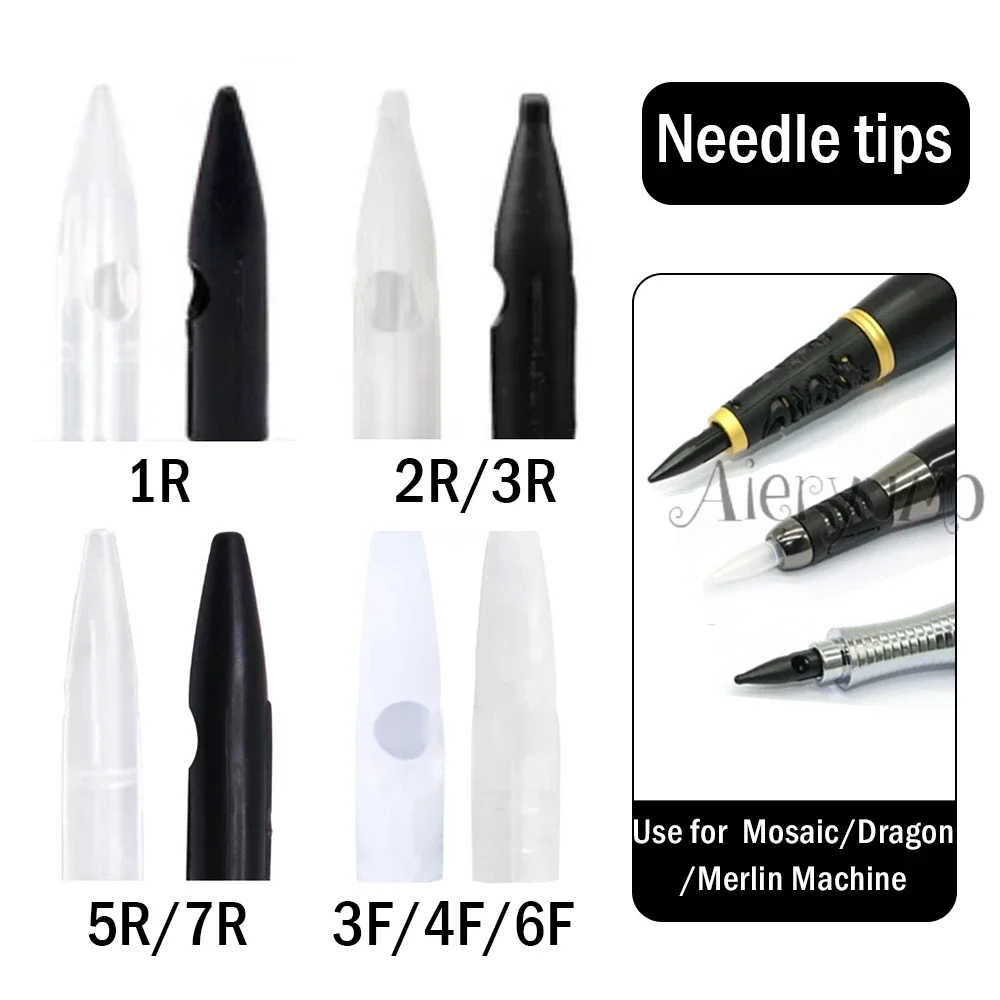 

20/50Pcs 1R/2R/3R/5R/7R/3F/4F/6F Needle Caps Tattoo Tips for Permanent Makeup Merlin Mosaic Dragon Tattoo Machine