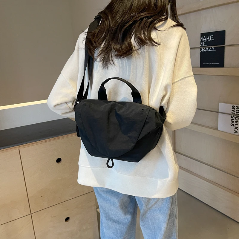 LEFTSIDE Soft Cloth Zipper Design Shoulder Bag for Women