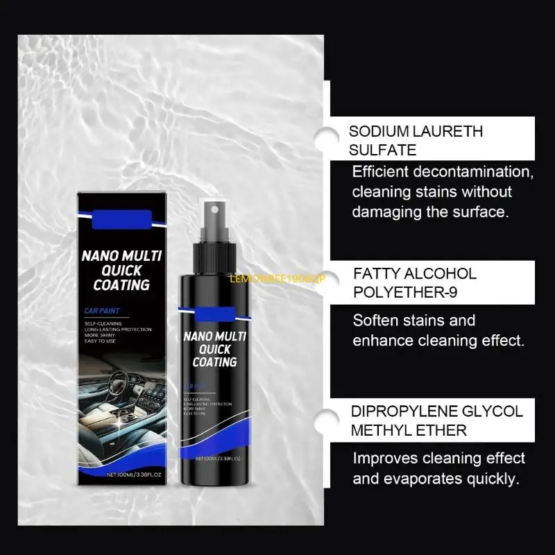 N80F Car Interior Cleaner with Fast Acting Formula 100ml Efficient Car Upholstery Cleaner Tool for Leather & Carpet