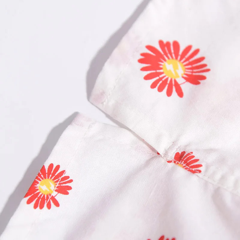 Pure Cotton Panties Unique Red Chrysanthemum For Men And Women Pattern Comfortable Breathable Shorts For Home Leisure