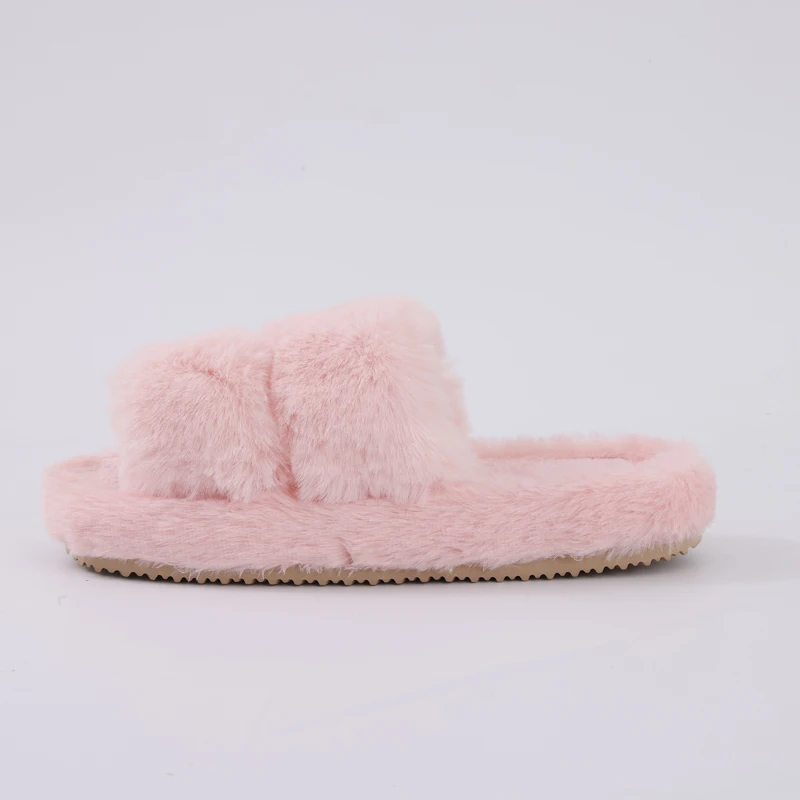Comwarm Winter-Fuzzy-Hausschuhe für Damen, flacher Boden, lässige Baumwoll-Slides, weiche Sohle, Heim-Slides, pelzige, warme, gemütliche Damen-Hausschuhe – Detail 3