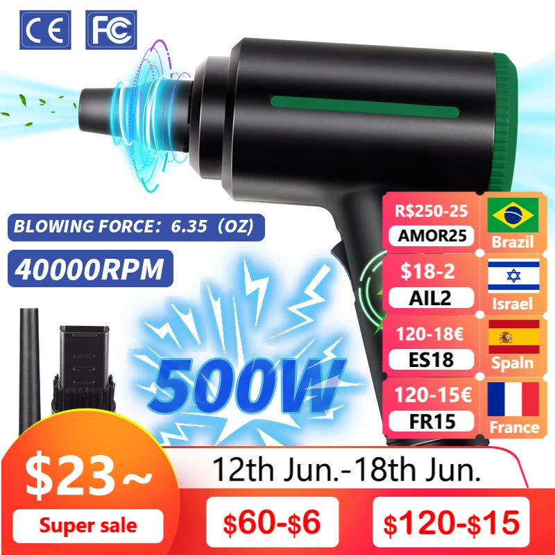 500W Electronic Compressed Air Duster,40000 RPM Electric Air Duster ...