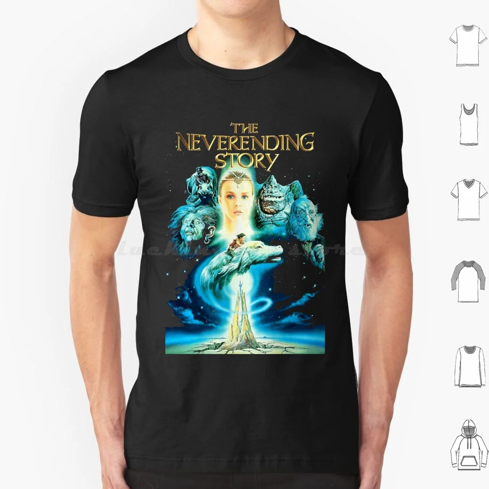 The Neverending Story ( 1984 )-Poster Artwork T Shirt Big Size 100% Cotone Neverending Story Never Ending 1980S 80S Film