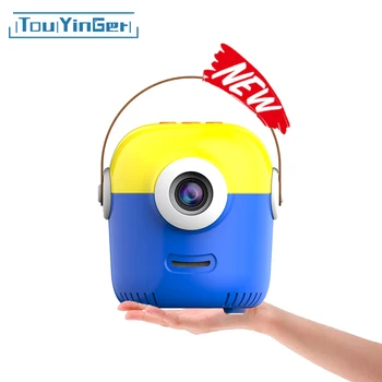 Touyinger T1 미니 프로젝터 휴대용 USB LED 비머 비디오 320x240px 지원 1080P 홈 시어터 미디어 플레이어, 어린이 선물