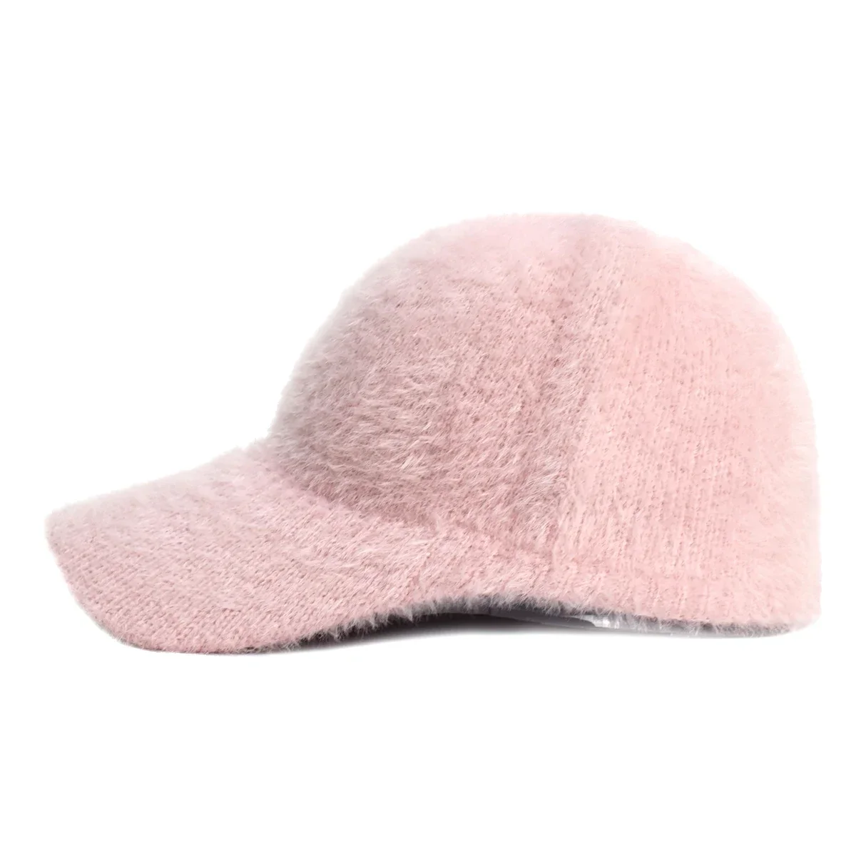 New Fashion Fluffy Baseball Cap Men Women Knitted Warm Winter Solid Color Casual Elegant Hairy Fluff Hat Gorras 야구 모자