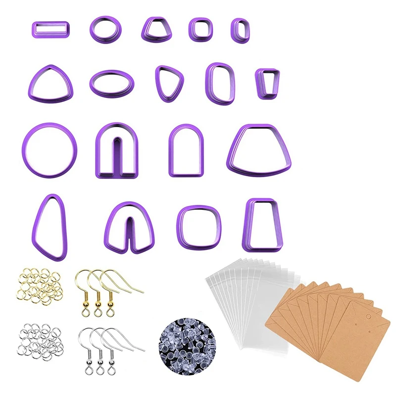 

118 PCS Earring Clay Cutter Jewelry DIY Trend Earring Polymer Mold With Ear Hook Jam