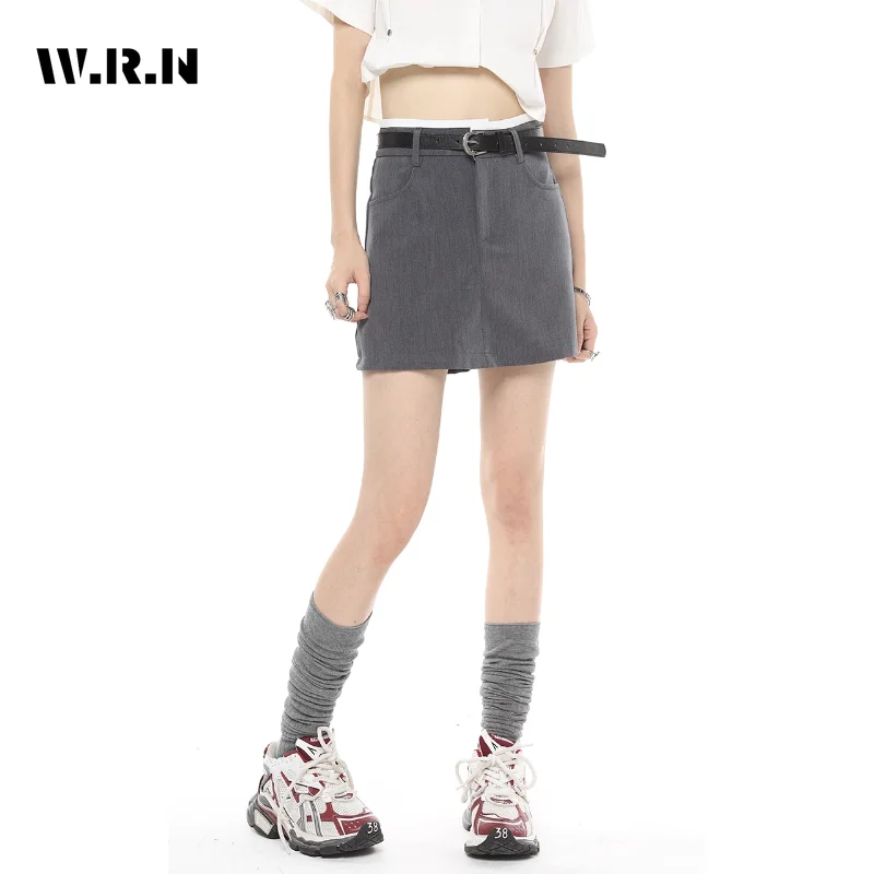

2023 Summer Vintage Style Solid Color High Waist Slim Fit Skirts Women's Y2k Fashion A-line Preppy Style Hotsweet Mini Skirt