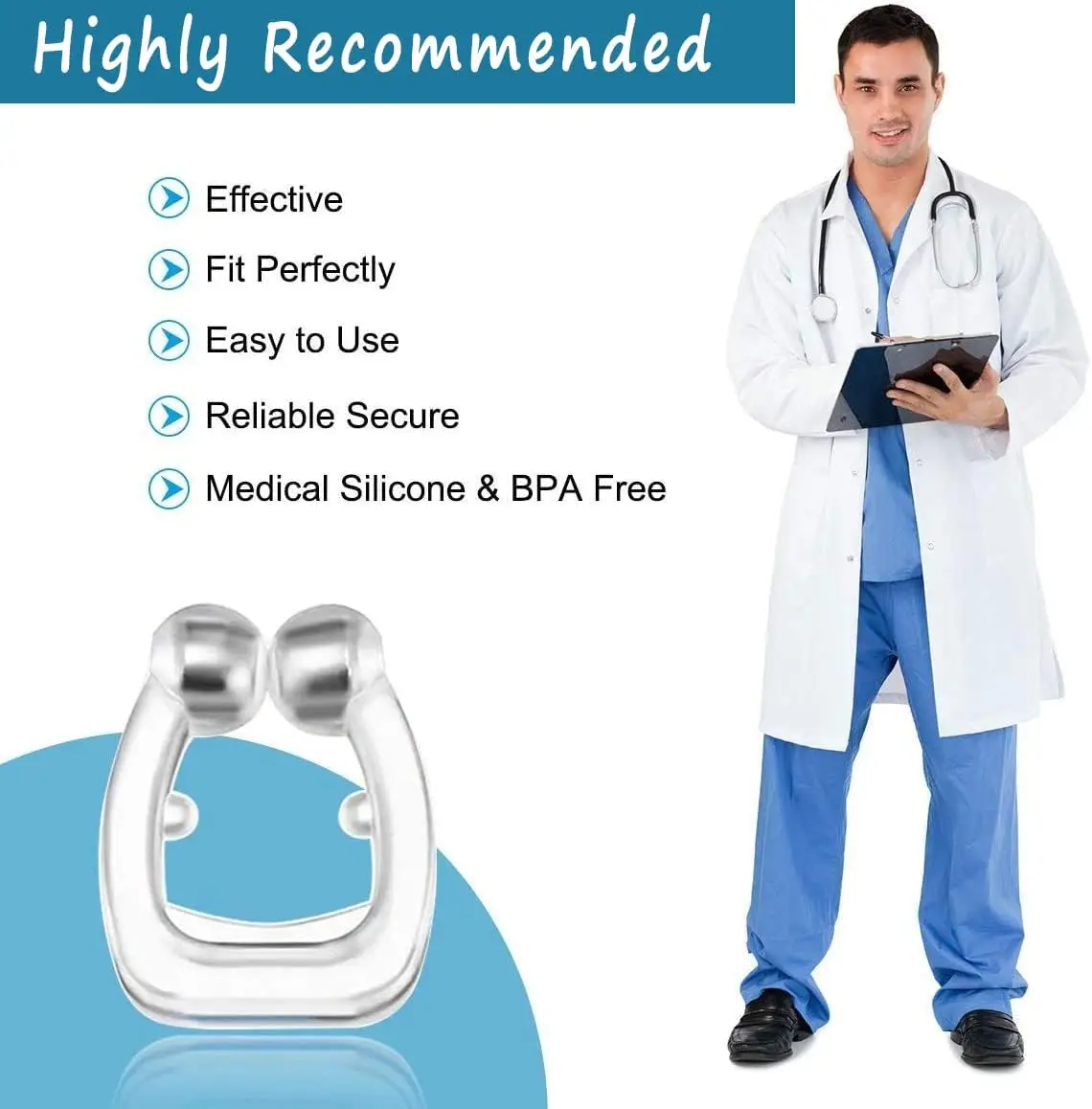 Anti Snoring Devices Silicone Magnetic Nose Clip Comfortable Nasal to Relieve Snore, Stop Snoring for Men and Women 4