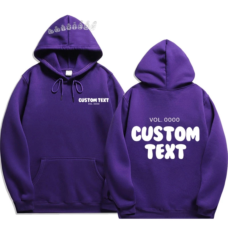 2026 Custom text Hoodies Men Fashion Long Sleeve Sweatshirts Cool Casual Harajuku Streetwear Pullovers funny