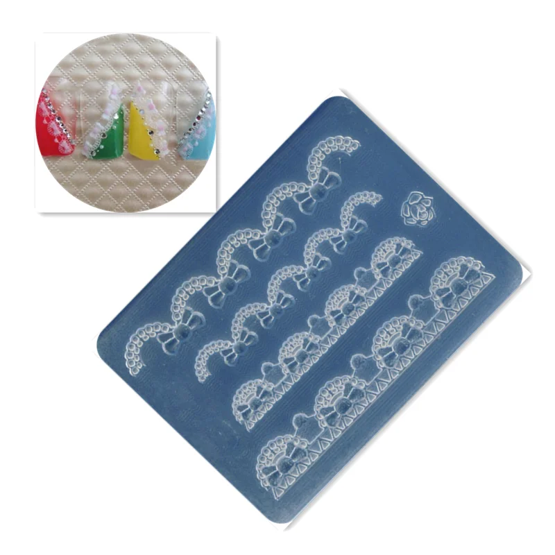 12pcs Nail Lace Mini Mold Relief Shallow Embossment Template 6
